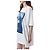 Off White Oversized T-Shirt für Damen mit Mona Lisa Print - Ansicht 12