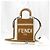 Fendi Mini Sunshine in vitello marrone con hardware dorato - vista 2