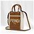 Fendi Mini Sunshine in vitello marrone con hardware dorato - vista 3