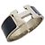 Hermès Bracciale Click Clack Navy con Logo Argento