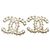 Chanel Orecchini in oro con cristalli e logo CC in perle