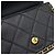 Borsa a tracolla con catena Chanel in pelle d'agnello nera - vista 7