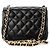 CHANEL - Borsa a tracolla Classique/Timeless Mini Square Chanel in pelle liscia nera - vista 5