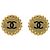 Orecchini a clip rotondi Chanel CC placcati oro