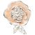 Spilla Chanel CC in ottone smaltato argento con strass e camelia