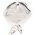 Spilla Chanel CC in ottone smaltato argento con strass e camelia - vista 2