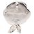 Spilla Chanel CC in ottone smaltato argento con strass e camelia - vista 3