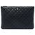 Clutch Chanel Large Quilted Lambskin O Case Nera