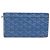 Goyard Herringbone Long Wallet PVC Leather Blue Silver Auth 211075 - Jerrillo