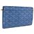 Goyard Herringbone Long Wallet PVC Leather Blue Silver Auth 211075 - Jerrillo - vista 2