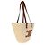 Céline Celine Panier Tote Medium Supple in vitello tan e rafia - vista 2