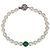 Autre Marque Bracciale in perle d'acqua dolce Vintage White 7mm e vetro giada verde 20cm