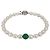 Autre Marque Bracciale in perle d'acqua dolce Vintage White 7mm e vetro giada verde 20cm - vista 5