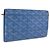 Goyard Herringbone Long Wallet PVC Leather Blue Silver