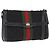 GUCCI GG Canvas Web Sherry Line Shoulder Bag Black Red Green