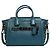 Coach Borsa Swagger in pelle blu con decorazioni floreali