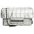 Chanel Bolsa de aba quadrada acolchoada em couro metalizado Silver 2000