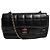 Chanel Mini borsa a patta Chocolate Bar 2005 in pelle di agnello nera