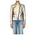 Veronica Beard Bikerjacke aus silbernem Metallic-Leder - size UK 10