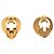 Orecchini a clip rotondi Chanel Gold CC placcati oro con perle finte - vista 2