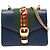 Bolsa Gucci Blue Mini Calfskin Web Sylvie Chain Satchel