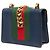Bolsa Gucci Blue Mini Calfskin Web Sylvie Chain Satchel - vista 2