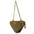 Pouch Prada Triangle Mini in crochet di rafia verde con logo ricamato - vista 2