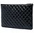 Clutch Chanel Black Large Quilted Patent O Case - vista 2