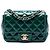 Chanel Green Mini Square Classic Patent Single Flap