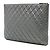 Clutch Chanel Silver Large Quilted Metallic Lambskin O Case - vista 2