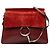 Chloé Faye Crossbody in pelle di vitello e camoscio rosso Medium