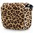 Céline Celine Mini Borsa a Tracolla Triomphe in Velluto con Stampa Leopardata Marrone - vista 2
