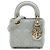 Dior Gray Mini Lambskin Cannage Lady Dior