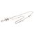 Collana a doppia catena Chanel Silver CC in ottone e strass con pendente Love