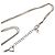 Collana a doppia catena Chanel Silver CC in ottone e strass con pendente Love - vista 4