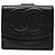 Cartera compacta Chanel Black CC Caviar