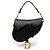 Borsa Saddle Dior Mini in pelle di vitello martellata nera