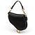 Borsa Saddle Dior Mini in pelle di vitello martellata nera - vista 2