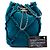 Borsa bucket Chanel Blue CC in camoscio con frange e coulisse - vista 7