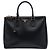 Prada Borsa Galleria Double Zip Grande in pelle Saffiano Nero
