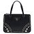 Borsa Tote Prada Black Saffiano Lux con doppia zip e borchie