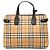 Borsa Satchel Banner Burberry Beige Medium House Check Canvas
