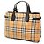 Borsa Satchel Banner Burberry Beige Medium House Check Canvas - vista 2