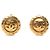 Orecchini a clip rotondi Chanel Gold CC placcati oro