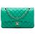 Chanel Green Medium Classic Lambskin Double Flap