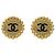 Orecchini a clip rotondi Chanel Gold CC placcati oro