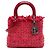 Dior Red Medium Tweed Fringe Rhinestone Lady Dior