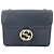 Borsa a tracolla Gucci in pelle nera e blu con tracolla a catena