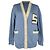 Sandro College-Style Cardigan aus blauer Wolle