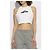 Crop top bianco senza maniche in cotone Dsquared2 con logo - vista 3